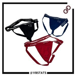 Papi Men's 3 Pack Cotton Sexy Jock Strap Red Blue Black Size XL